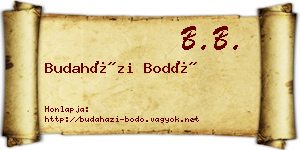 Budaházi Bodó névjegykártya